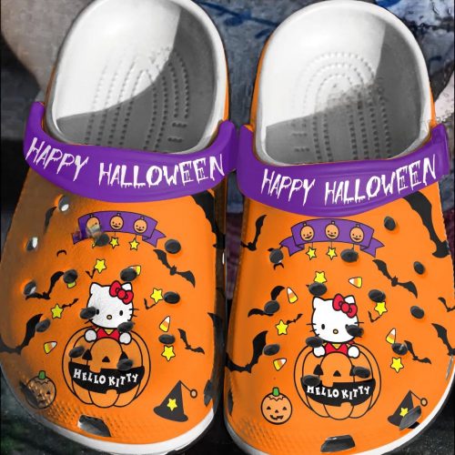 Hello Kitty Happy Halloween Orange Clogs For Kids And Adults