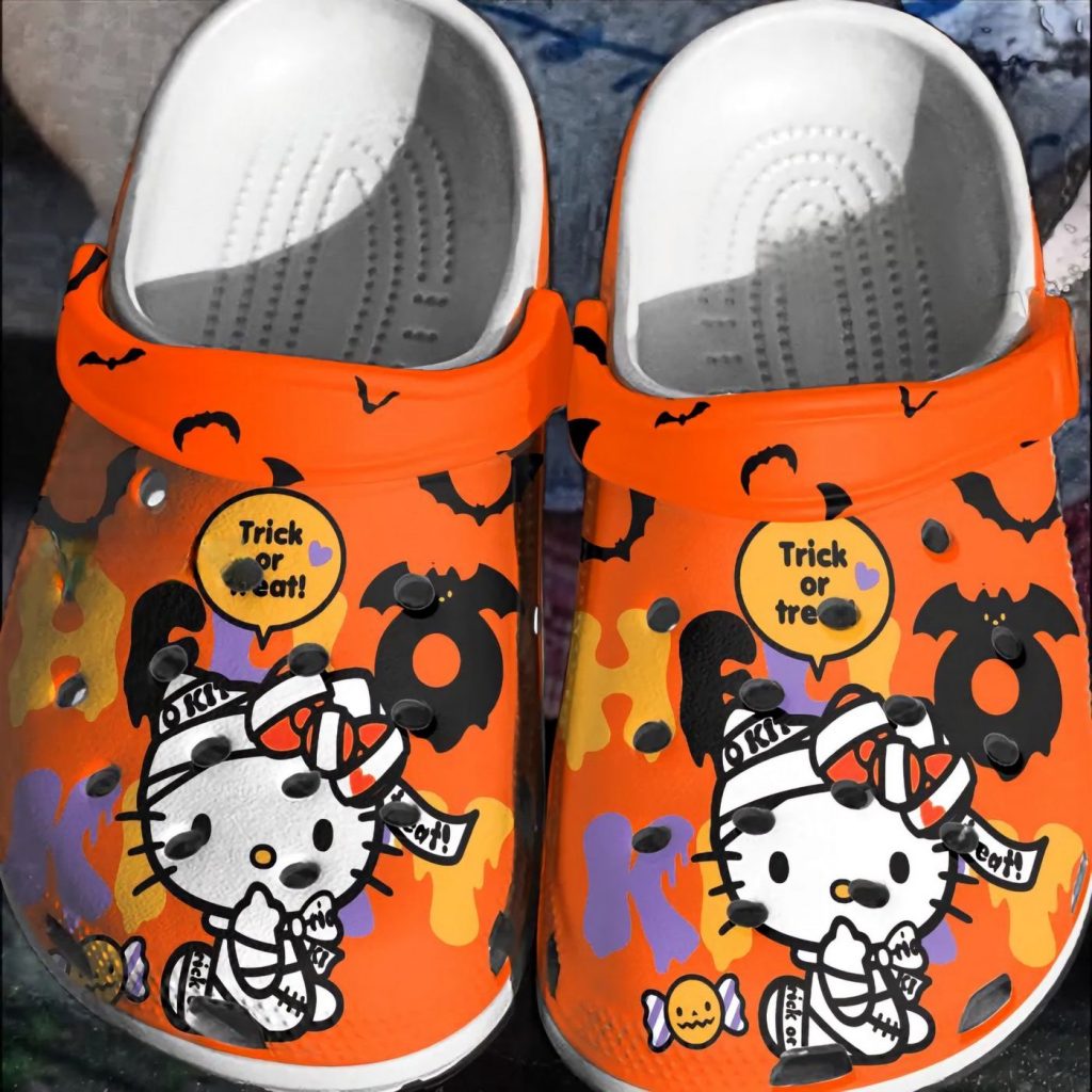 Hello Kitty Happy Halloween Trich Or True Orange Clogs For Kids And Adults Hello Kitty Happy Halloween Trich Or True Orange Clogs For Kids And Adults