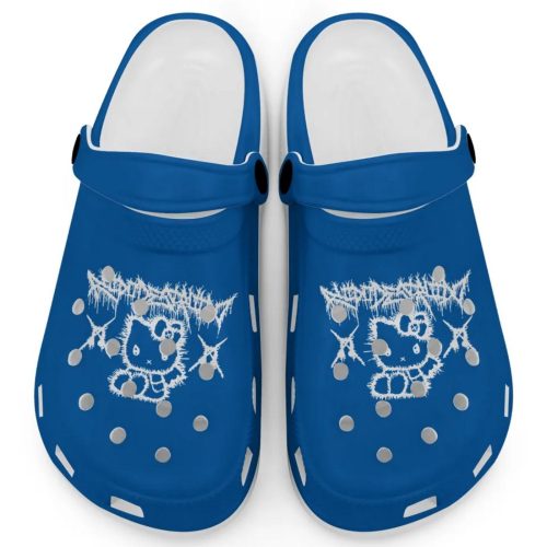 Hello Kitty Heavy Mental Blue Clogs For Kids And Adults Fast Shipping