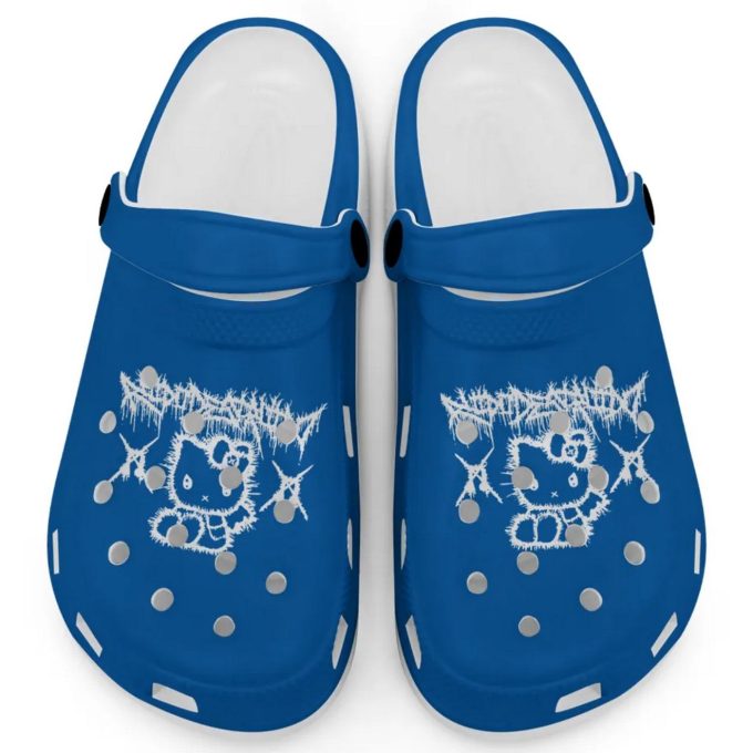 Hello Kitty Heavy Mental Blue Clogs For Kids And Adults Fast Shipping