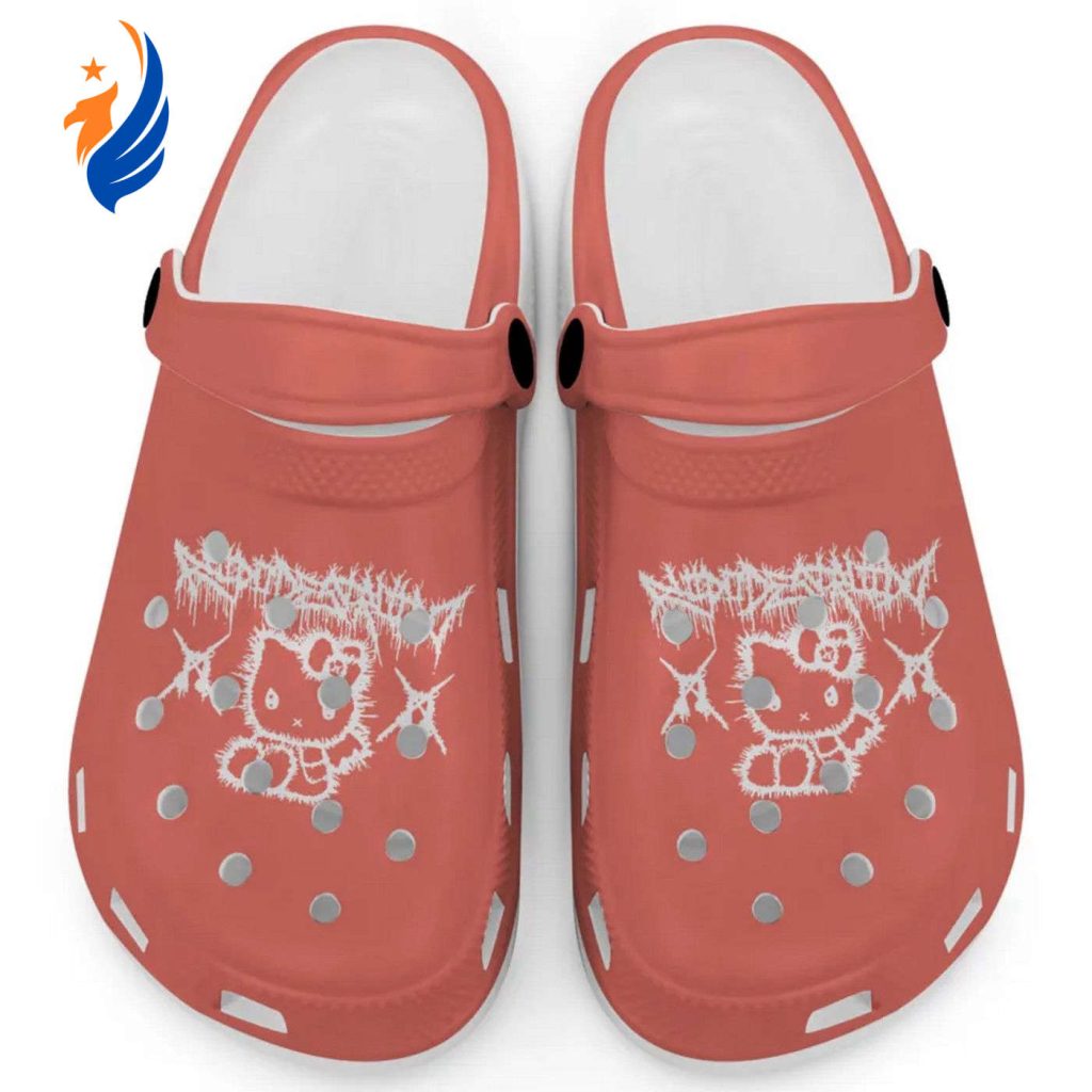 Hello Kitty Heavy Mental Salmon Clogs For Kids And Adults Fast Shipping Hello Kitty Heavy Mental Salmon Clogs For Kids And Adults Fast Shipping