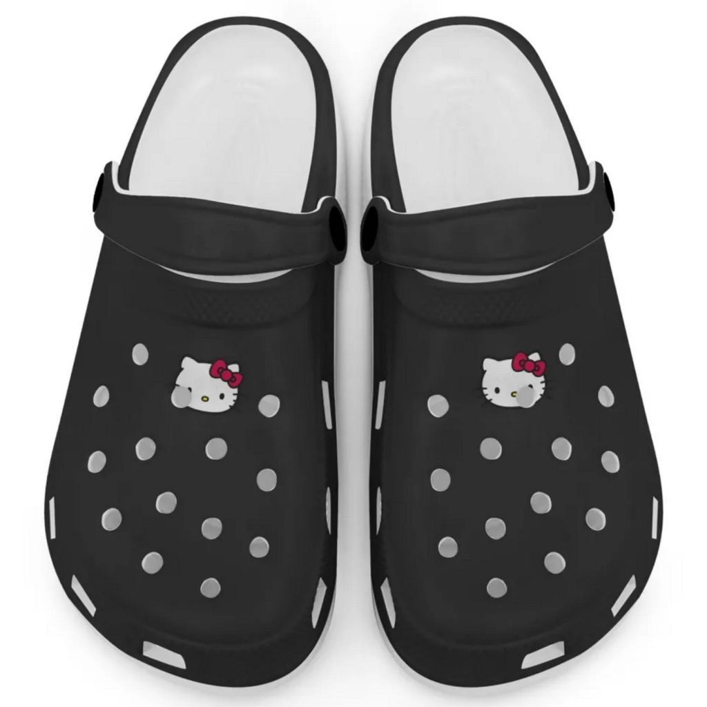 Hello Kitty Icon Black Clogs For Kids And Adults Hello Kitty Icon Black Clogs For Kids And Adults