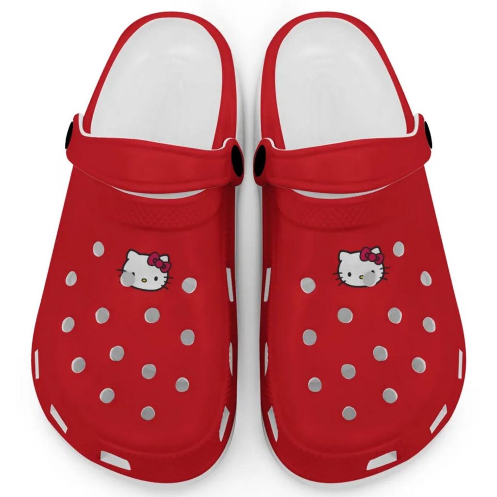 Hello Kitty Icon Red Black Clogs For Kids And Adults Fast Shipping Hello Kitty Icon Red Black Clogs For Kids And Adults Fast Shipping