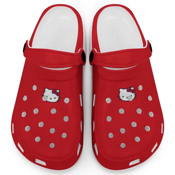 Hello Kitty Icon Red Black Clogs For Kids And Adults Fast Shipping