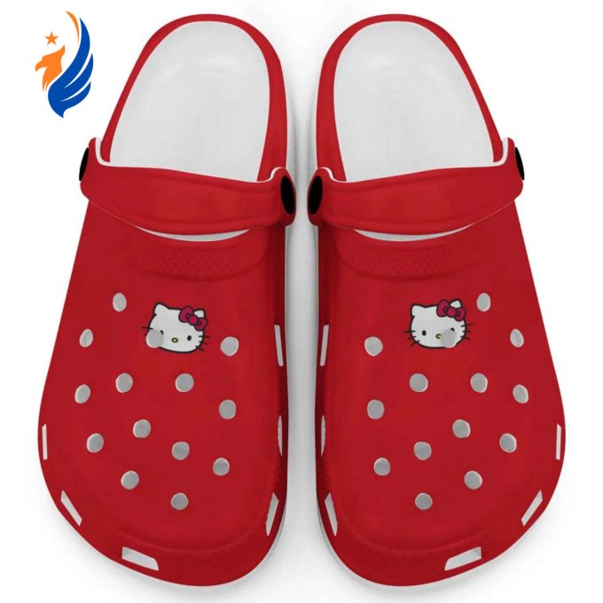 Hello Kitty Icon Red Black Clogs For Kids And Adults Fast Shipping