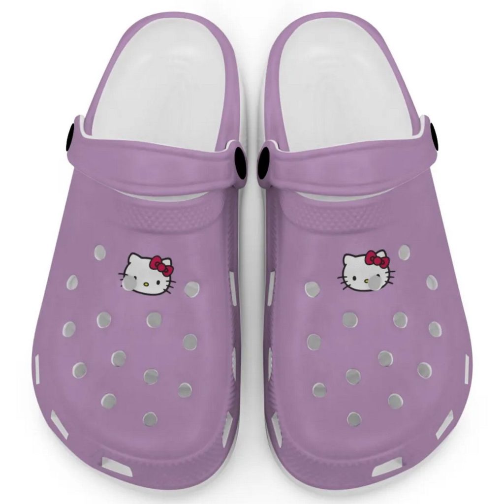 Hello Kitty Icon Violet Clogs For Kids And Adults Fast Shipping Hello Kitty Icon Violet Clogs For Kids And Adults Fast Shipping