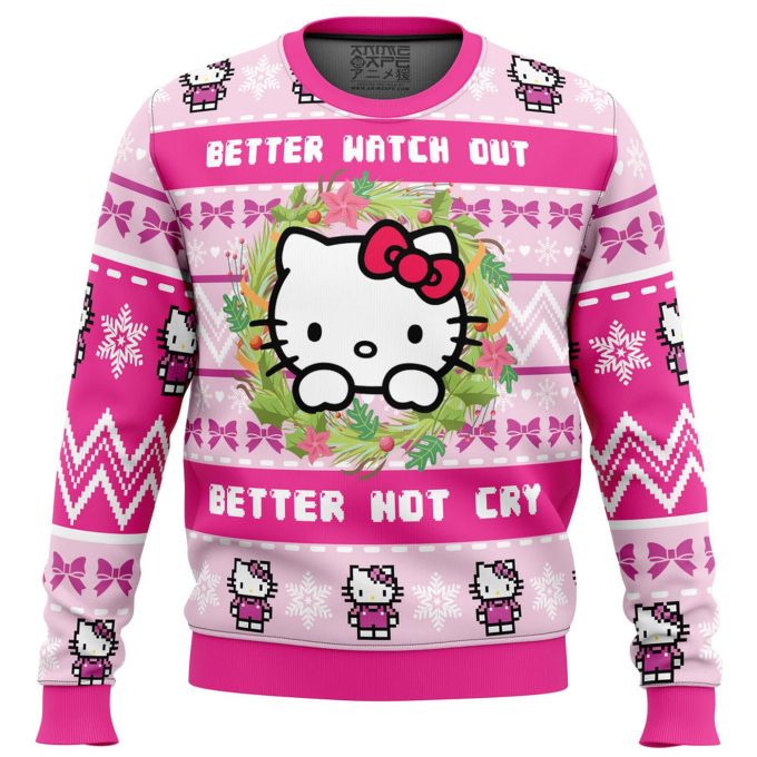 Hello Kitty is Coming to Town Ugly Christmas Sweater – Gift for Men Women – Gift for Men Women
