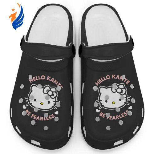 Hello Kitty Kanye Be Fearless Black Clogs For Kids And Adults Fast Shipping