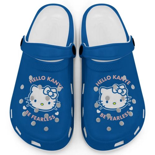 Hello Kitty Kanye Be Fearless Blue Clogs For Kids And Adults
