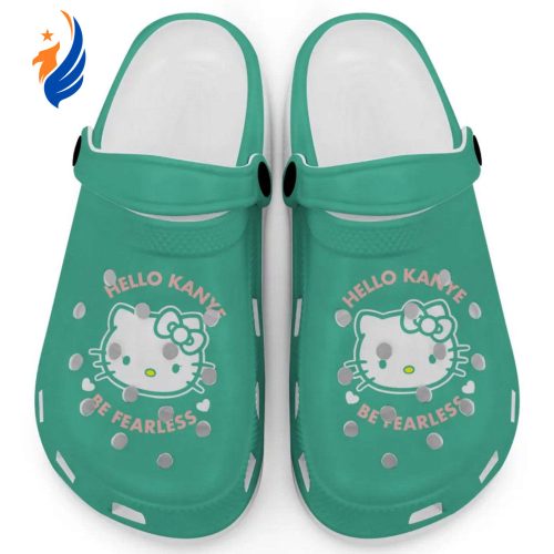 Hello Kitty Kanye Be Fearless Green Clogs For Kids And Adults Fast Shipping