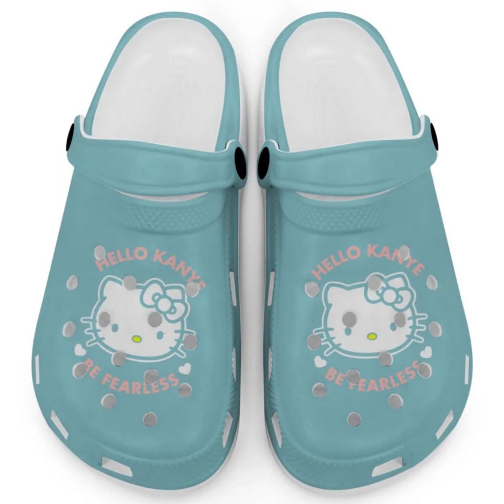 Hello Kitty Kanye Be Fearless Mint Clogs For Kids And Adults Fast Shipping Hello Kitty Kanye Be Fearless Mint Clogs For Kids And Adults Fast Shipping