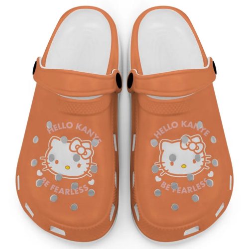Hello Kitty Kanye Be Fearless Orange Clogs For Kids And Adults