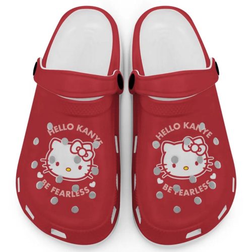 Hello Kitty Kanye Be Fearless Red Clogs For Kids And Adults