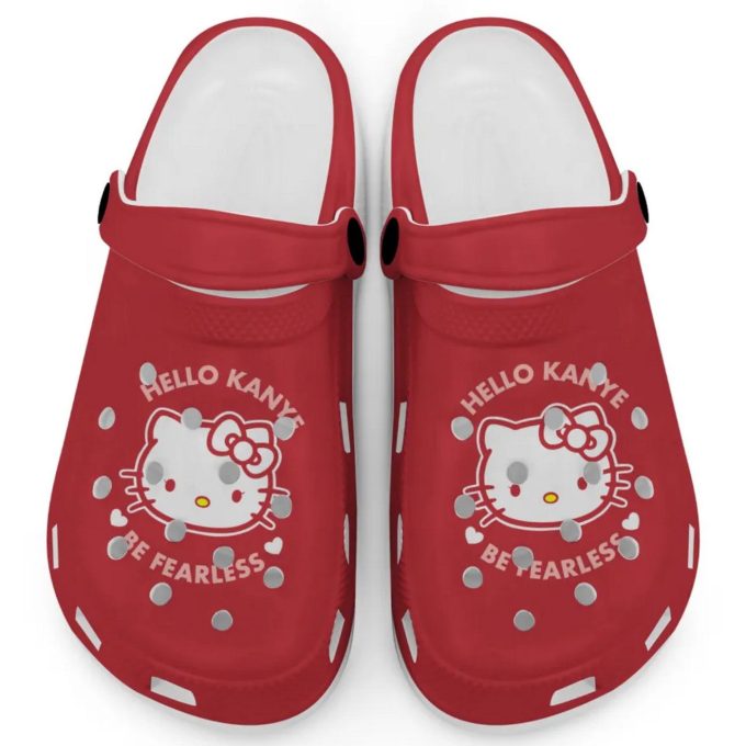Hello Kitty Kanye Be Fearless Red Clogs For Kids And Adults