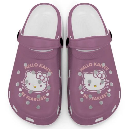 Hello Kitty Kanye Be Fearless Violet Clogs For Kids And Adults