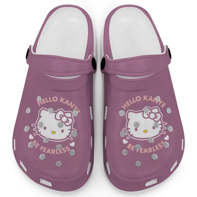 Hello Kitty Kanye Be Fearless Violet Clogs For Kids And Adults