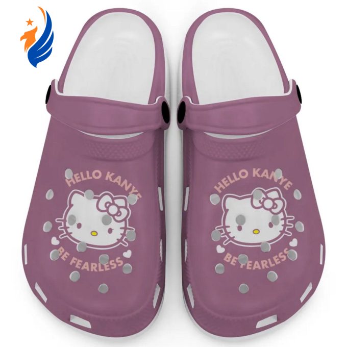 Hello Kitty Kanye Be Fearless Violet Clogs For Kids And Adults Hello Kitty Kanye Be Fearless Violet Clogs For Kids And Adults