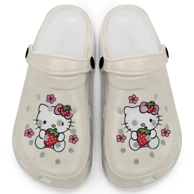 Hello Kitty Love Strowberry Banana Clogs For Kids And Adults