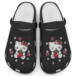 Hello Kitty Love Strowberry Black Clogs For Kids And Adults Fast Shipping Hello Kitty Love Strowberry Black Clogs For Kids And Adults Fast Shipping