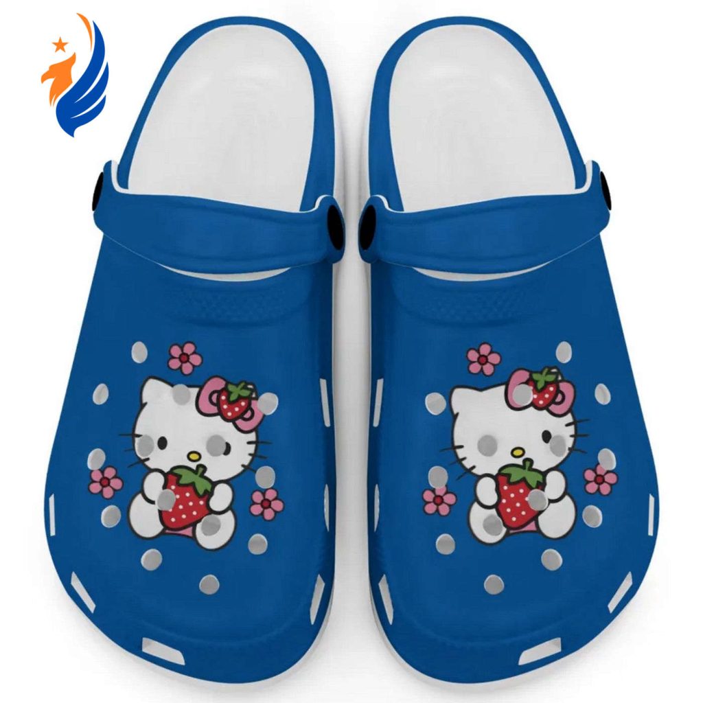 Hello Kitty Love Strowberry Blue Clogs For Kids And Adults Hello Kitty Love Strowberry Blue Clogs For Kids And Adults