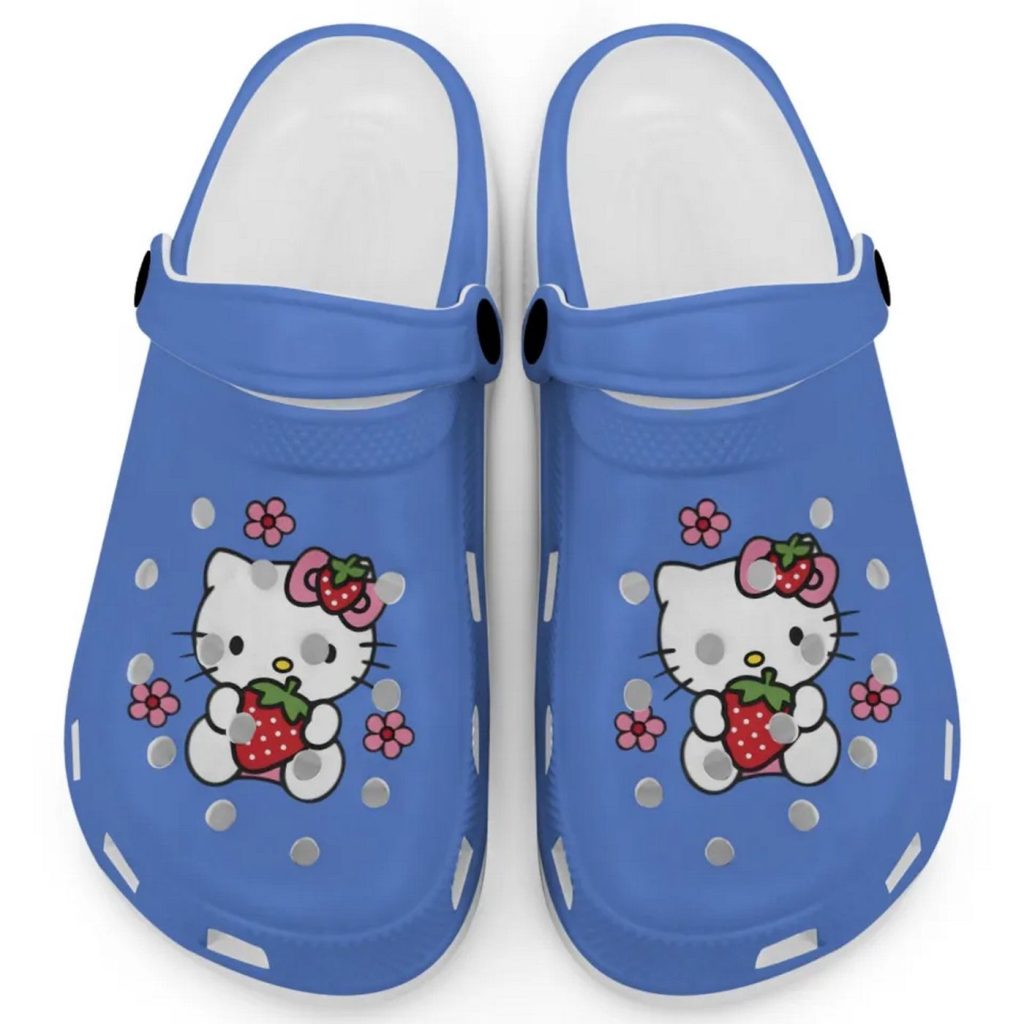 Hello Kitty Love Strowberry Light Blue Clogs For Kids And Adults Fast Shipping Hello Kitty Love Strowberry Light Blue Clogs For Kids And Adults Fast Shipping
