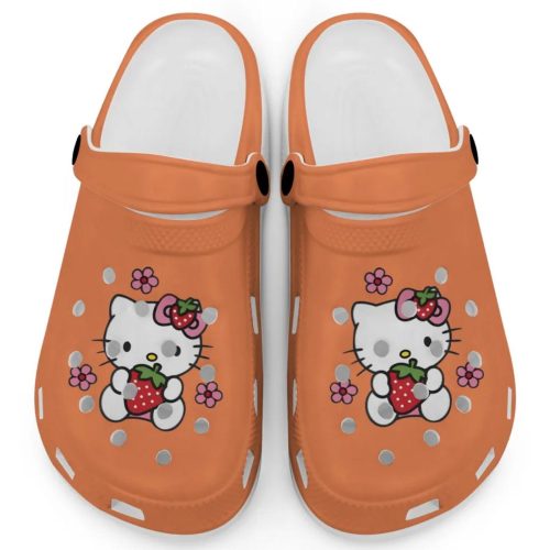Hello Kitty Love Strowberry Orange Clogs For Kids And Adults Fast Shipping