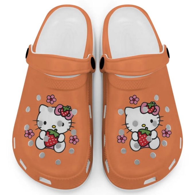 Hello Kitty Love Strowberry Orange Clogs For Kids And Adults Fast Shipping