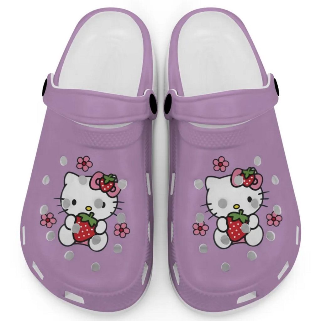 Hello Kitty Love Strowberry Purple Clogs For Kids And Adults Fast Shipping Hello Kitty Love Strowberry Purple Clogs For Kids And Adults Fast Shipping