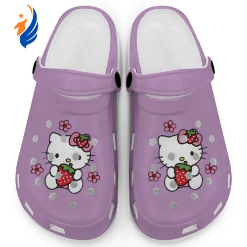 Hello Kitty Love Strowberry Purple Clogs For Kids And Adults Fast Shipping