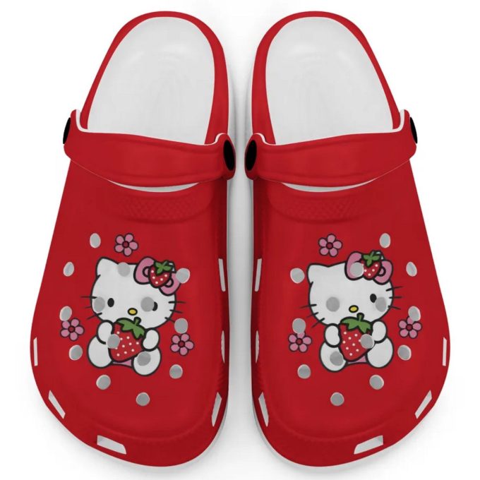 Hello Kitty Love Strowberry Red Clogs For Kids And Adults Fast Shipping