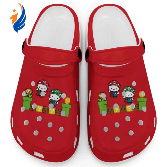 Hello Kitty Mario Luig Red Clogs For Kids And Adults Fast Shipping