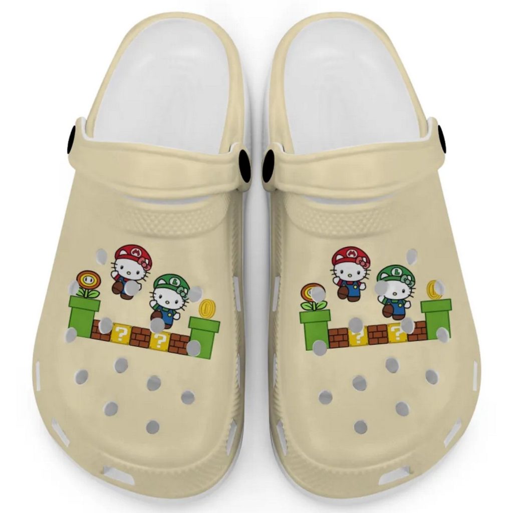 Hello Kitty Mario Luigi Banana Clogs For Kids And Adults Hello Kitty Mario Luigi Banana Clogs For Kids And Adults