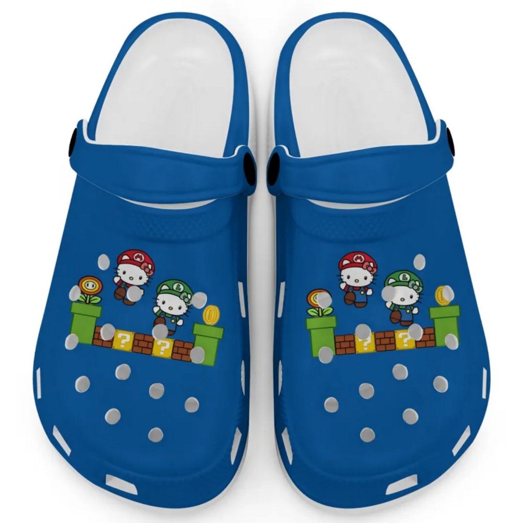 Hello Kitty Mario Luigi Blue Clogs For Kids And Adults Fast Shipping Hello Kitty Mario Luigi Blue Clogs For Kids And Adults Fast Shipping