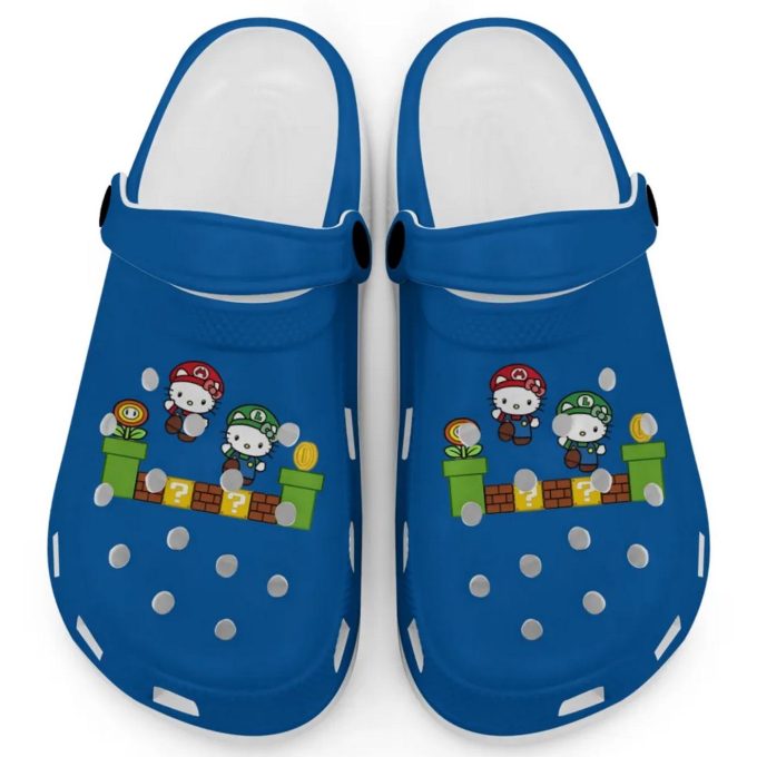Hello Kitty Mario Luigi Blue Clogs For Kids And Adults Fast Shipping