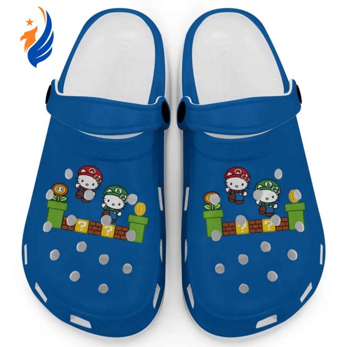 Hello Kitty Mario Luigi Blue Clogs For Kids And Adults Fast Shipping Hello Kitty Mario Luigi Blue Clogs For Kids And Adults Fast Shipping