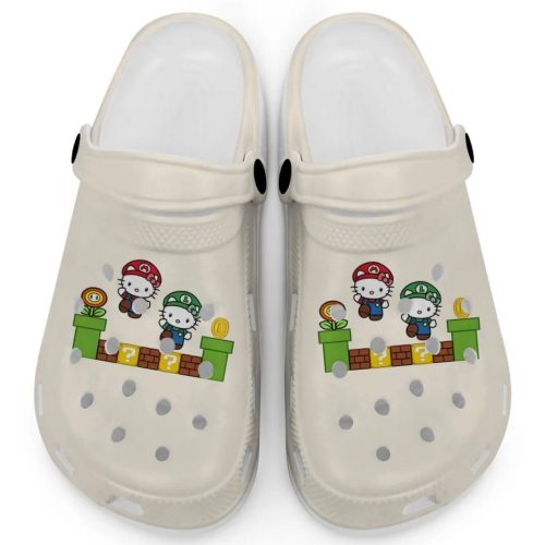 Hello Kitty Mario Luigi Ivory Clogs For Kids And Adults