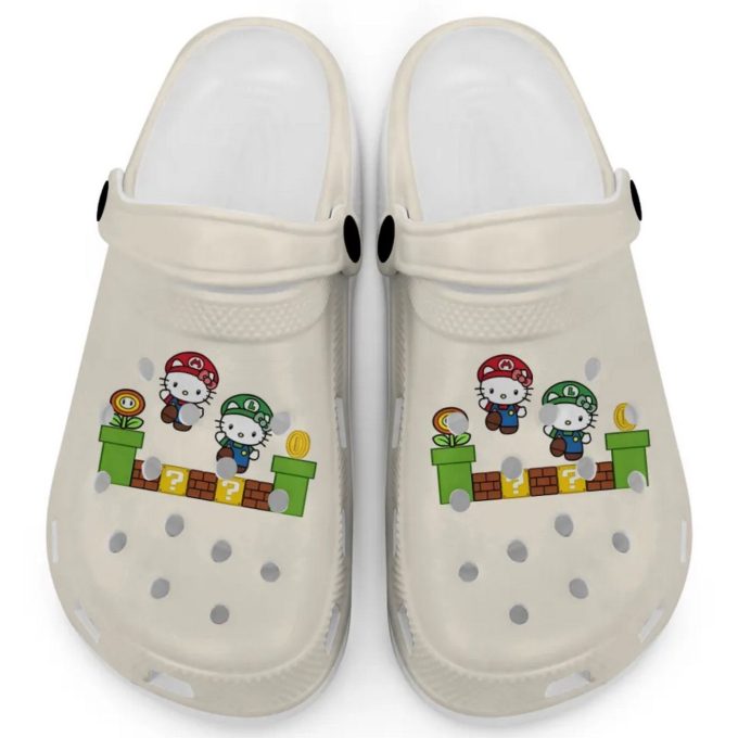Hello Kitty Mario Luigi Ivory Clogs For Kids And Adults