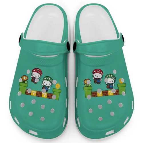 Hello Kitty Mario Luigi Mint Clogs For Kids And Adults