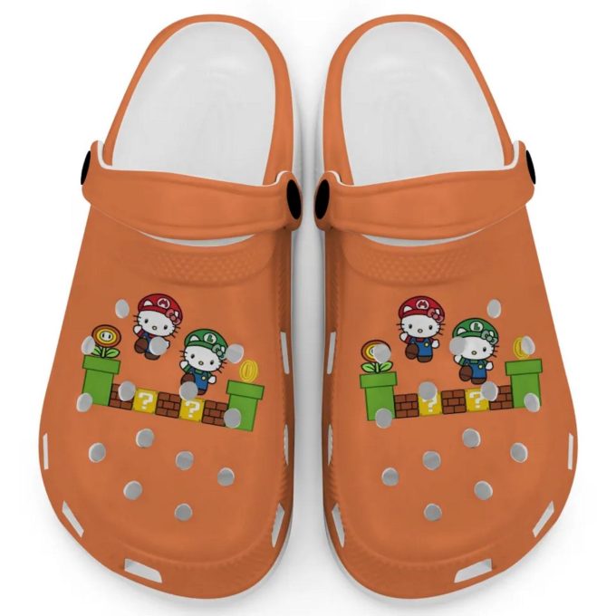 Hello Kitty Mario Luigi Orange Clogs For Kids And Adults Fast Shipping Hello Kitty Mario Luigi Orange Clogs For Kids And Adults Fast Shipping