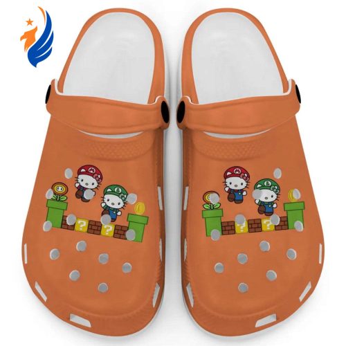 Hello Kitty Mario Luigi Orange Clogs For Kids And Adults Fast Shipping