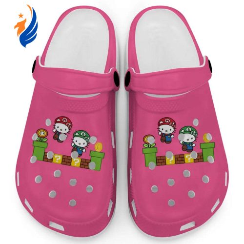 Hello Kitty Mario Luigi Pink Clogs For Kids And Adults Fast Shipping