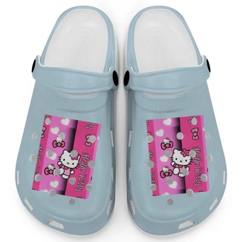 Hello Kitty Pink Stripes Chambray Clogs For Kids And Adults