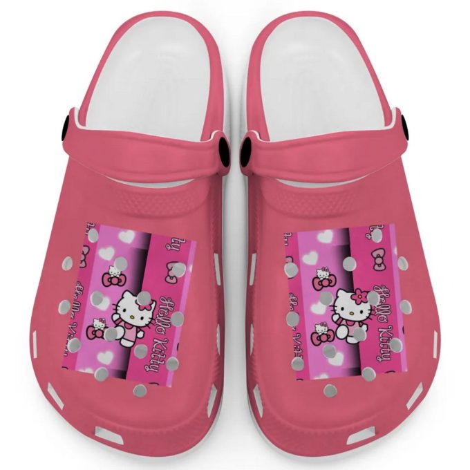 Hello Kitty Pink Stripes Chili Clogs For Kids And Adults