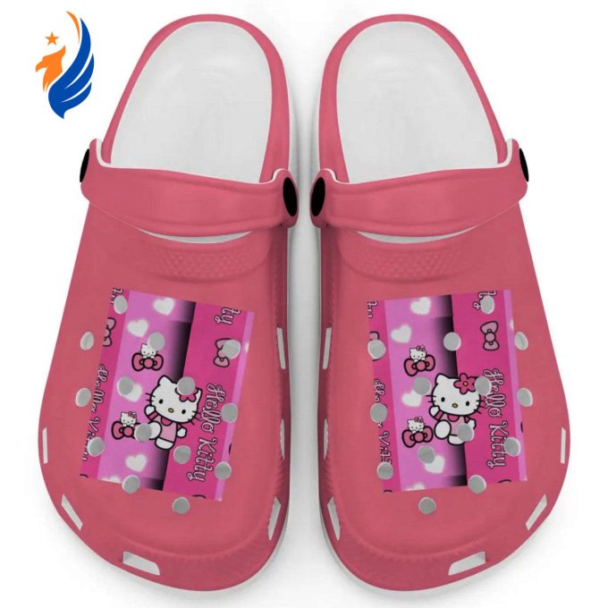 Hello Kitty Pink Stripes Chili Clogs For Kids And Adults