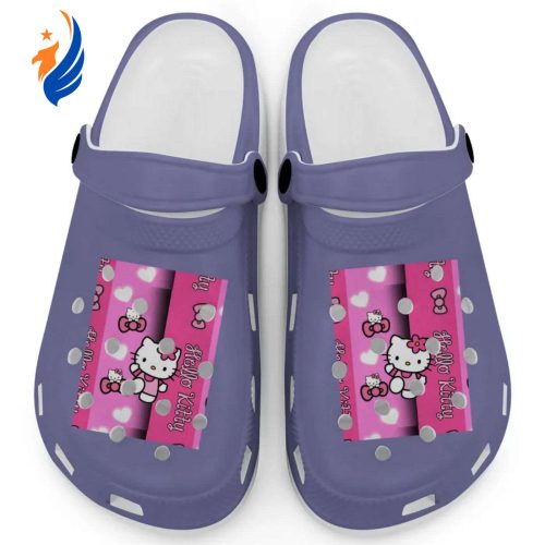 Hello Kitty Pink Stripes Grape Clogs For Kids And Adults