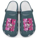 Hello Kitty Pink Stripes Ice Blue Clogs For Kids And Adults