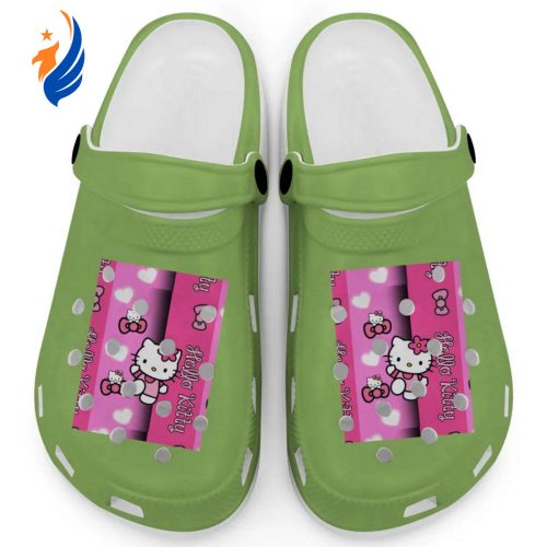 Hello Kitty Pink Stripes Kiwi Clogs For Kids And Adults