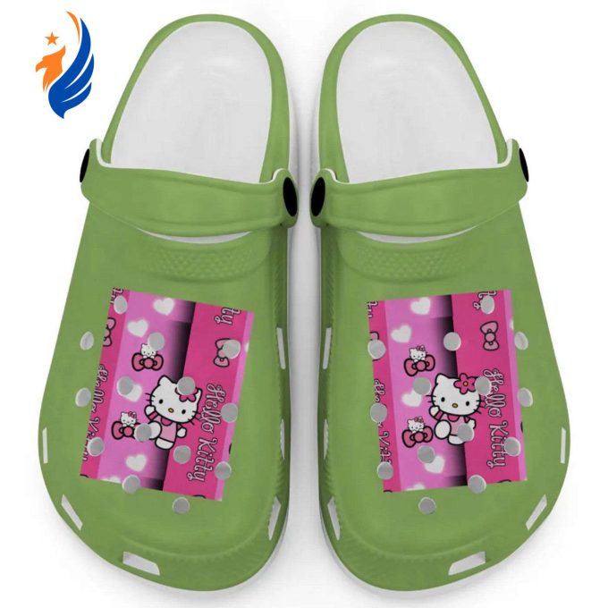 Hello Kitty Pink Stripes Kiwi Clogs For Kids And Adults Hello Kitty Pink Stripes Kiwi Clogs For Kids And Adults