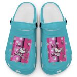 Hello Kitty Pink Stripes Lagoon Blue Clogs For Kids And Adults