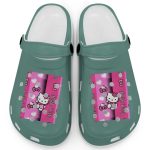 Hello Kitty Pink Stripes Light Green Clogs For Kids And Adults Hello Kitty Pink Stripes Light Green Clogs For Kids And Adults